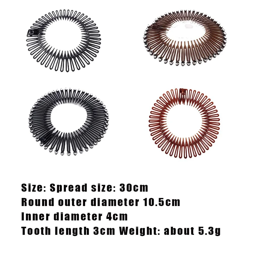 Еластична Обруч для волосся з металевими вставками, 6 штук, фото №4