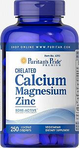Хелатный кальций магний цинк Chelated Calcium Magnesium Zinc 250 Caplets - Фото 1