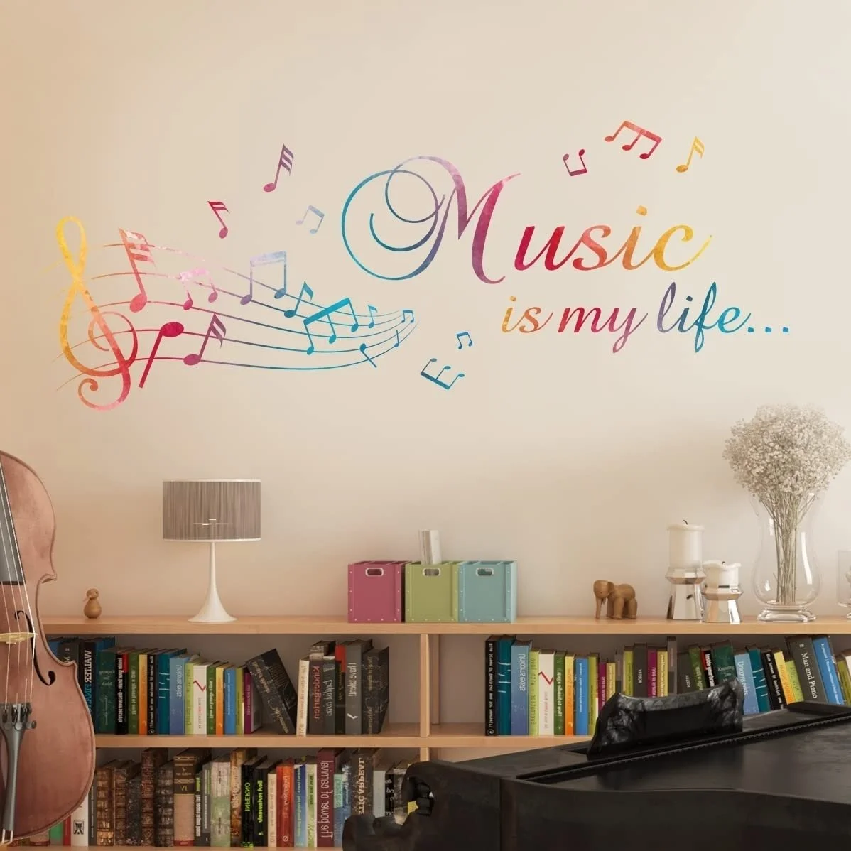 Наклейка на стіну tjapalo vr137 Акварельні ноти Music Is My Life 100 x 37 см, фото №1 Наклейка на стіну tjapalo vr137 Акварельні ноти Music Is My Life 100 x 37 см, фото №1