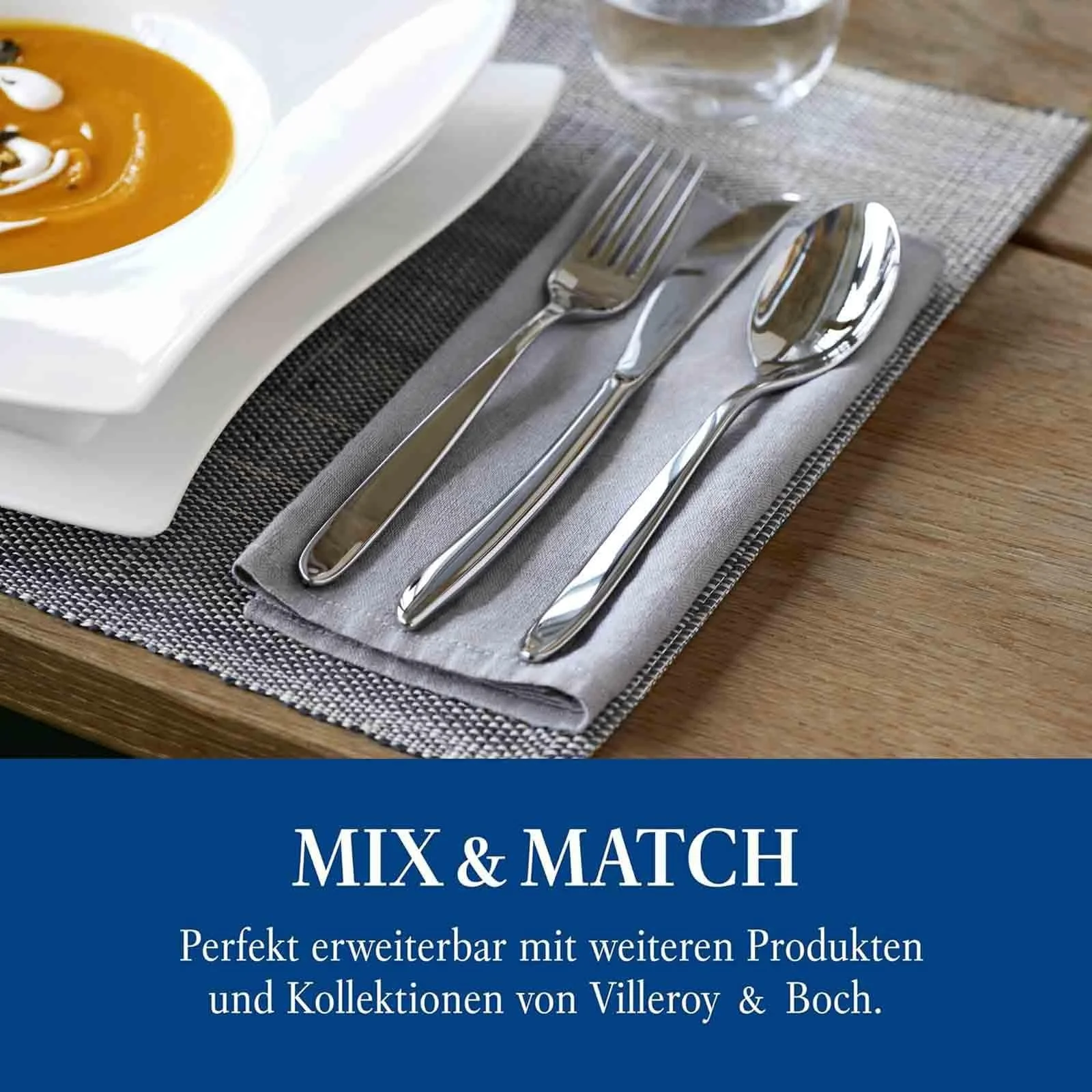 Ложка столова Villeroy & Boch SoftWave Набір 12 шт, 212 мм, срібна, фото №4