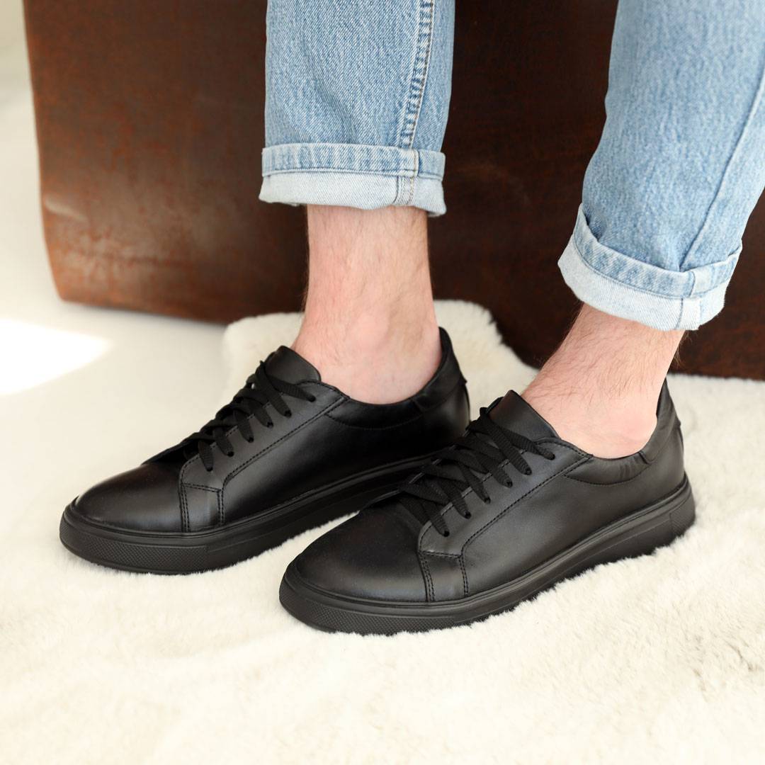 Кеди чоловічі шкіряні 584913 Чорні 42 43 44, фото №2