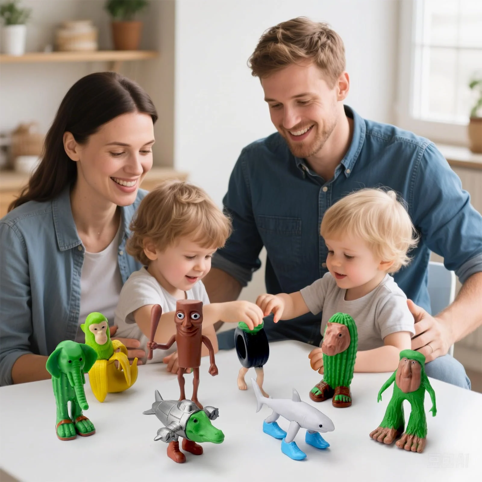 Набір фігурок Italian Brainrot Tung Tung Tung Sahur Tralalero Tralala 8 шт. Shark Monkey, фото №3