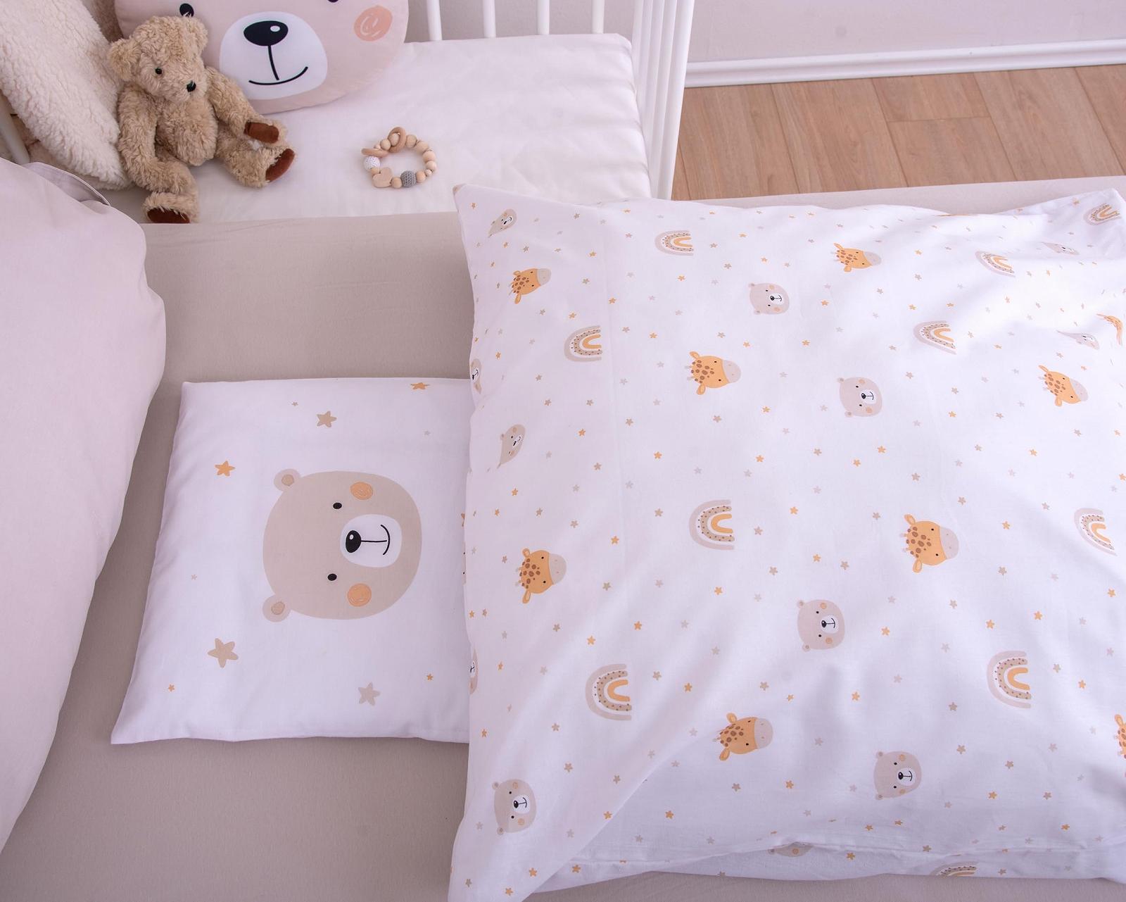 Постільна білизна Herding Babybest Little Friends для дитячого ліжечка, наволочка 35 x 40 см з клапаном, підковдра 80 x 80 см з клапаном, бавовна, білий, фото №4