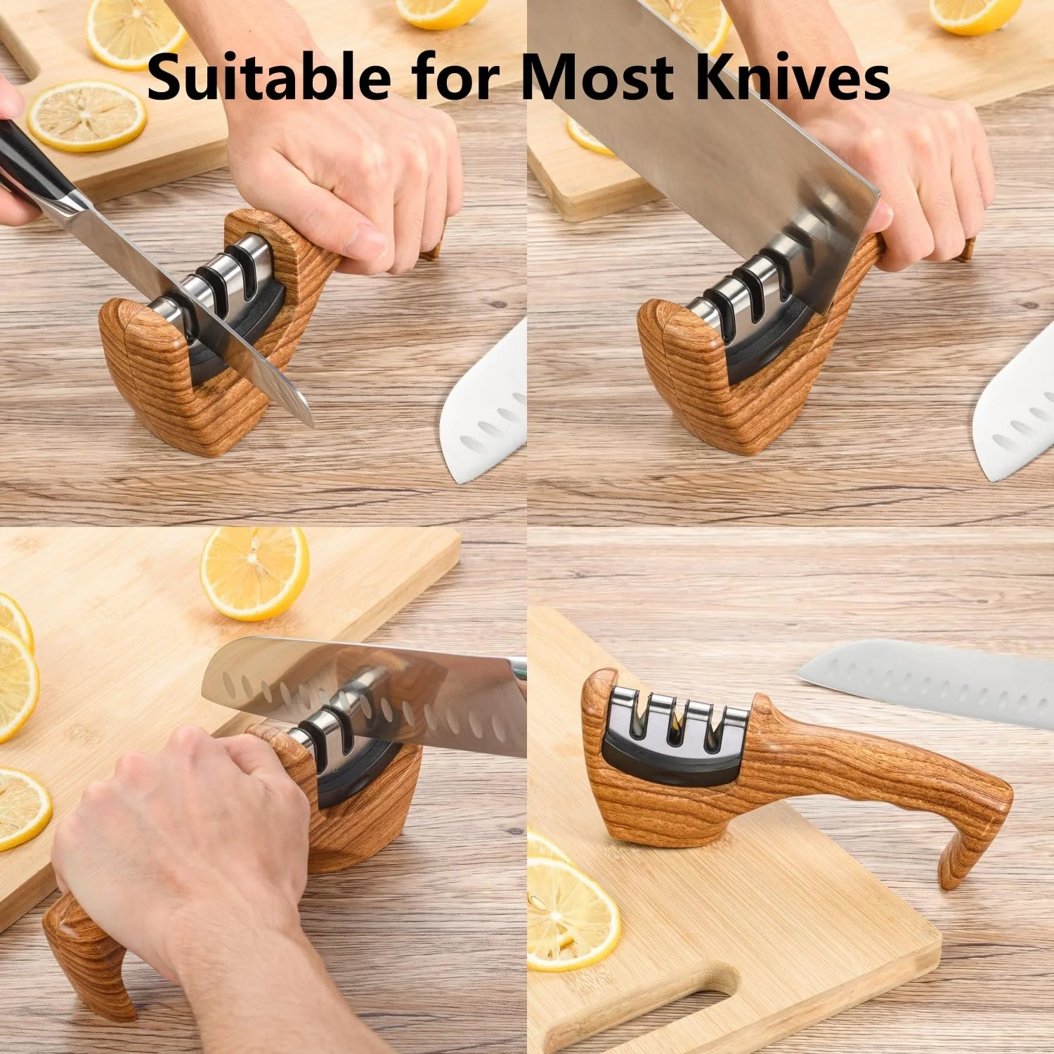 Точило для ножів 3-ступенева професійна Wood Grain, фото №5