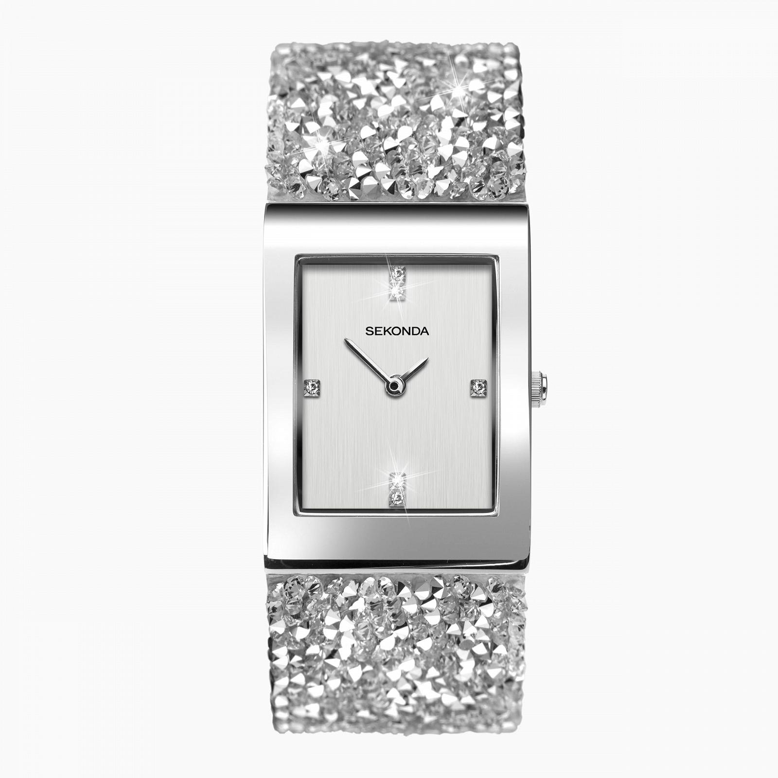 Жіночий аналоговий годинник Sekonda Seksy Rocks Ремінець шкіряний з кристалами Swarovski 2652, фото №1