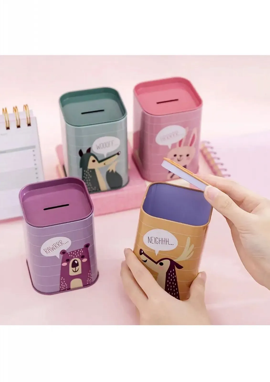 Копилка makio Кролик 2-в-1 с крышкой-подставкой для ручек 7,5 x 10,5 x 7,5 см, фото №5