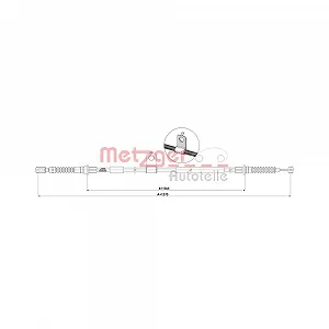 Трос стояночного тормоза METZGER 17.0606 задний левый - Фото 1