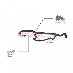 Шланг радиатора METZGER 2420058 для FORD, для автомобилей без кондиционера synthetic.ua - Фото 1