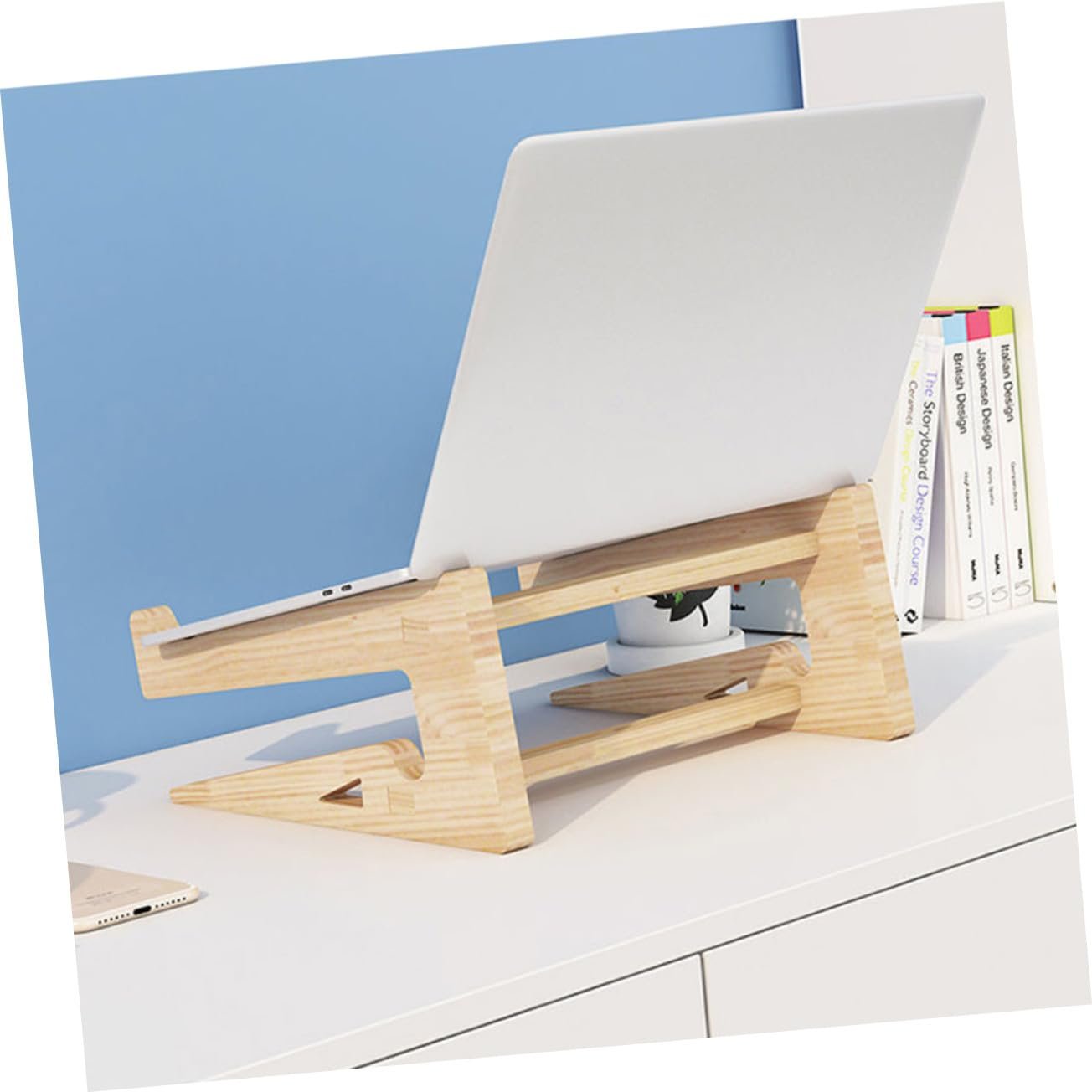 Підставка для ноутбука Homoyoyo Дерев'яна Масивна Міцна Настільна, фото №4