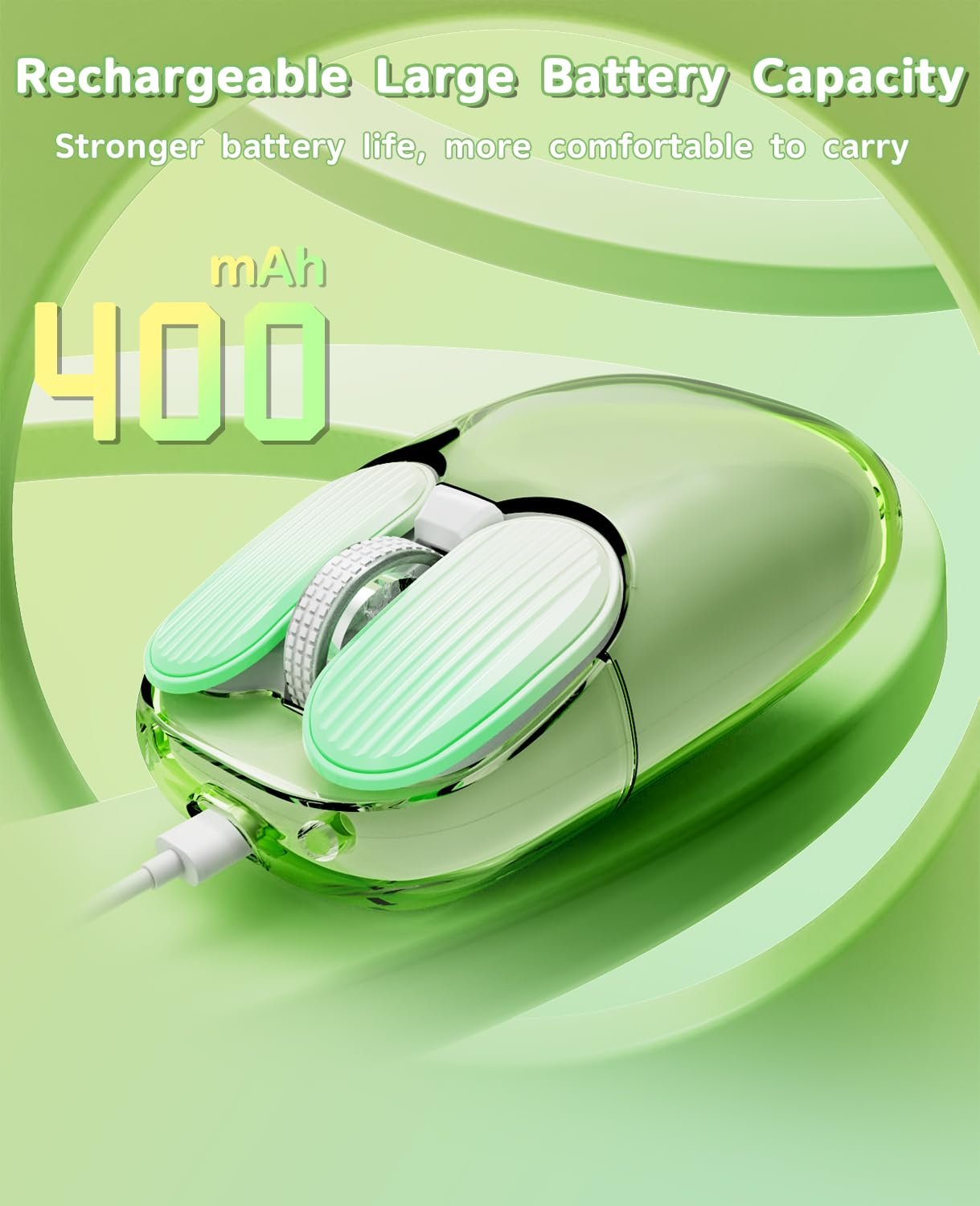 Мышь беспроводная MAMBASNAKE Игровая 1600 DPI Зеленый, фото №5