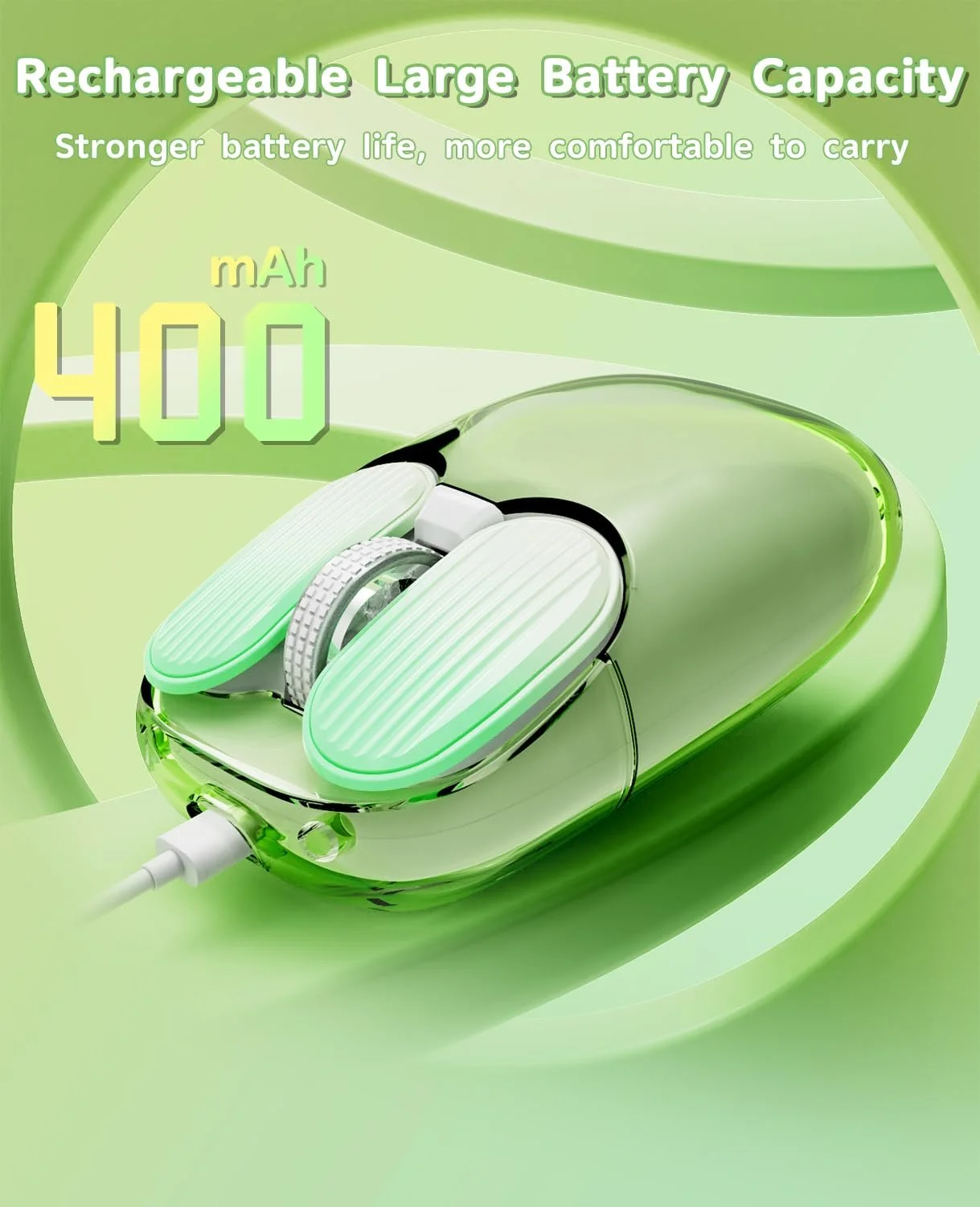 Мышь беспроводная MAMBASNAKE Игровая 1600 DPI Зеленый, фото №5