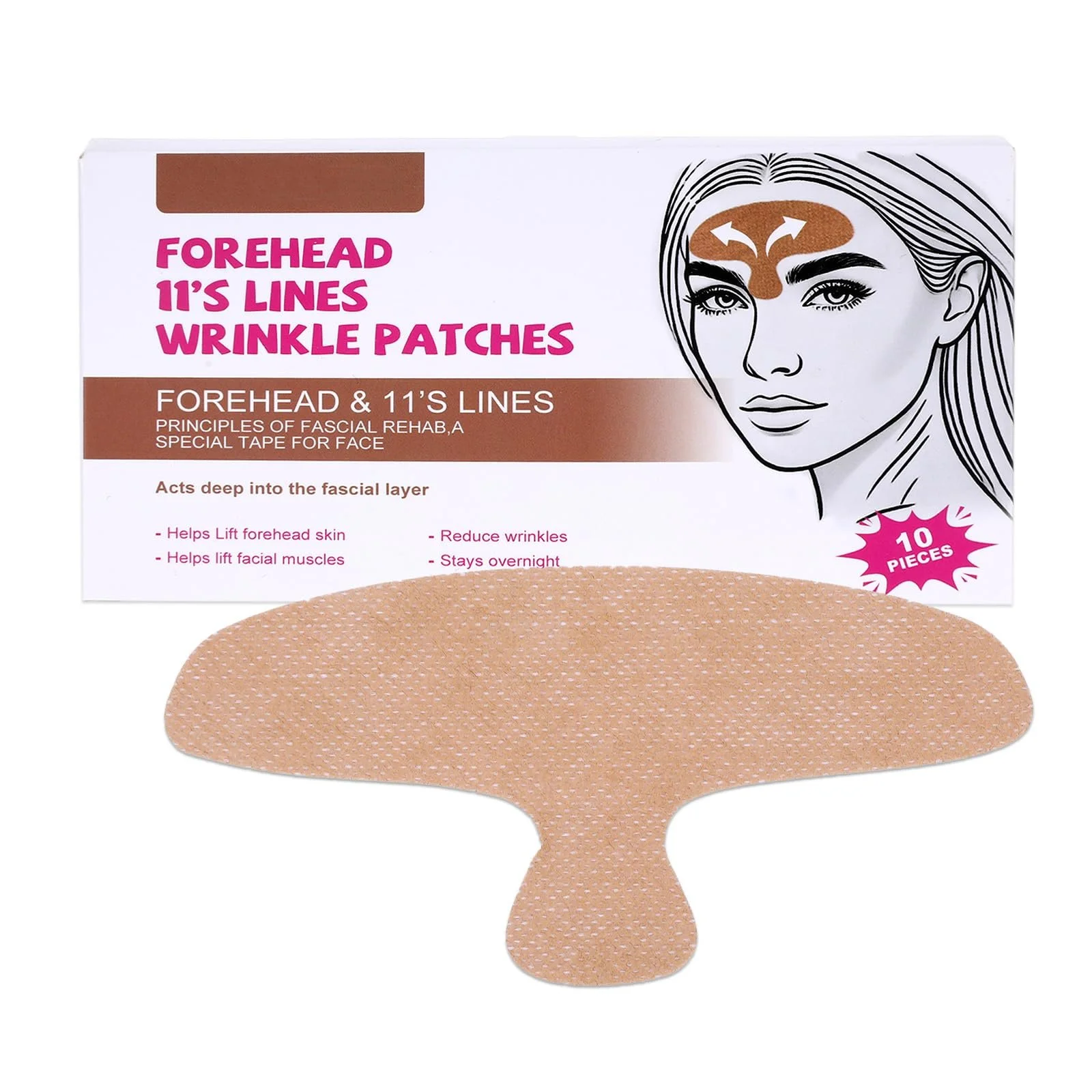 Патчі для обличчя проти зморшок Маска для підтяжки обличчя, 10 шт, фото №1