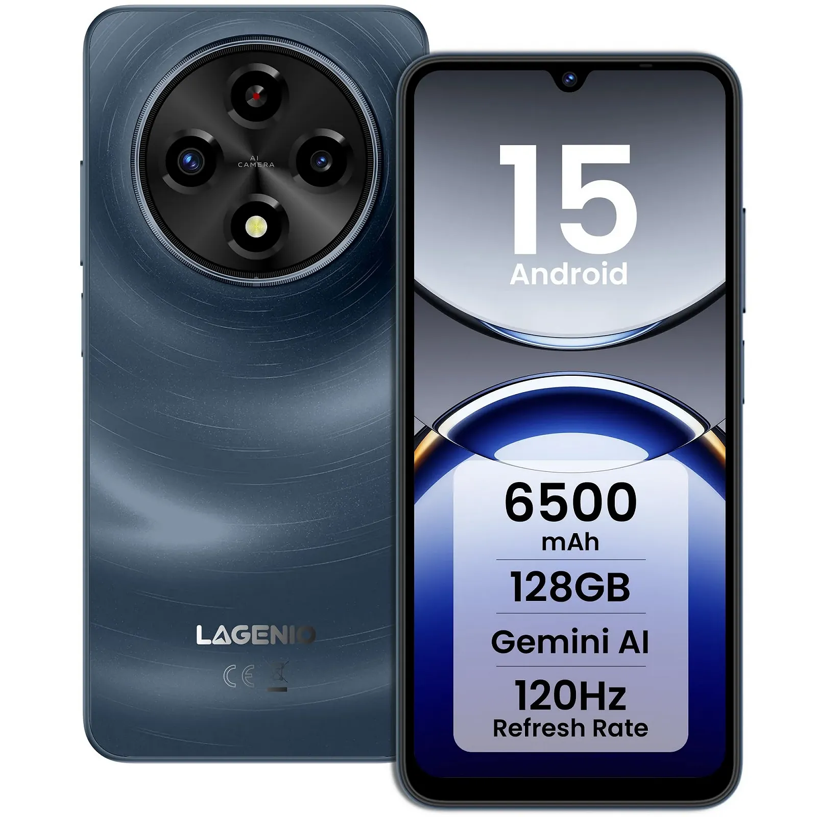 Смартфон LAGENIO A12 12/128 ГБ 6,9 дюйма HD+ 120 Гц 13 Мп + 8 Мп Dual SIM 4G, фото №1