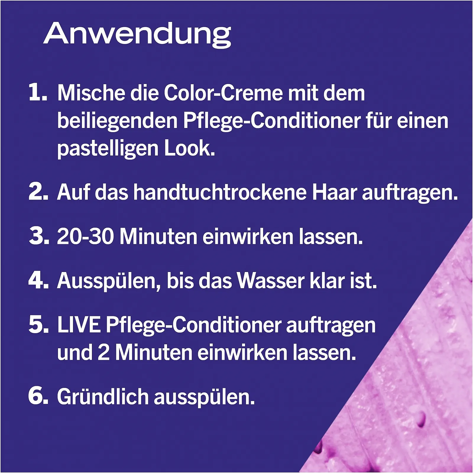 Фарба для волосся напівстійка Schwarzkopf LIVE Ultra Brights 094 Purple Punk (2 x 142 мл), для інтенсивного або пастельного результату, тримається 12-15 разів миття волосся, з кондиціонером, фото №8 Фарба для волосся напівстійка Schwarzkopf LIVE Ultra Brights 094 Purple Punk (2 x 142 мл), для інтенсивного або пастельного результату, тримається 12-15 разів миття волосся, з кондиціонером, фото №8