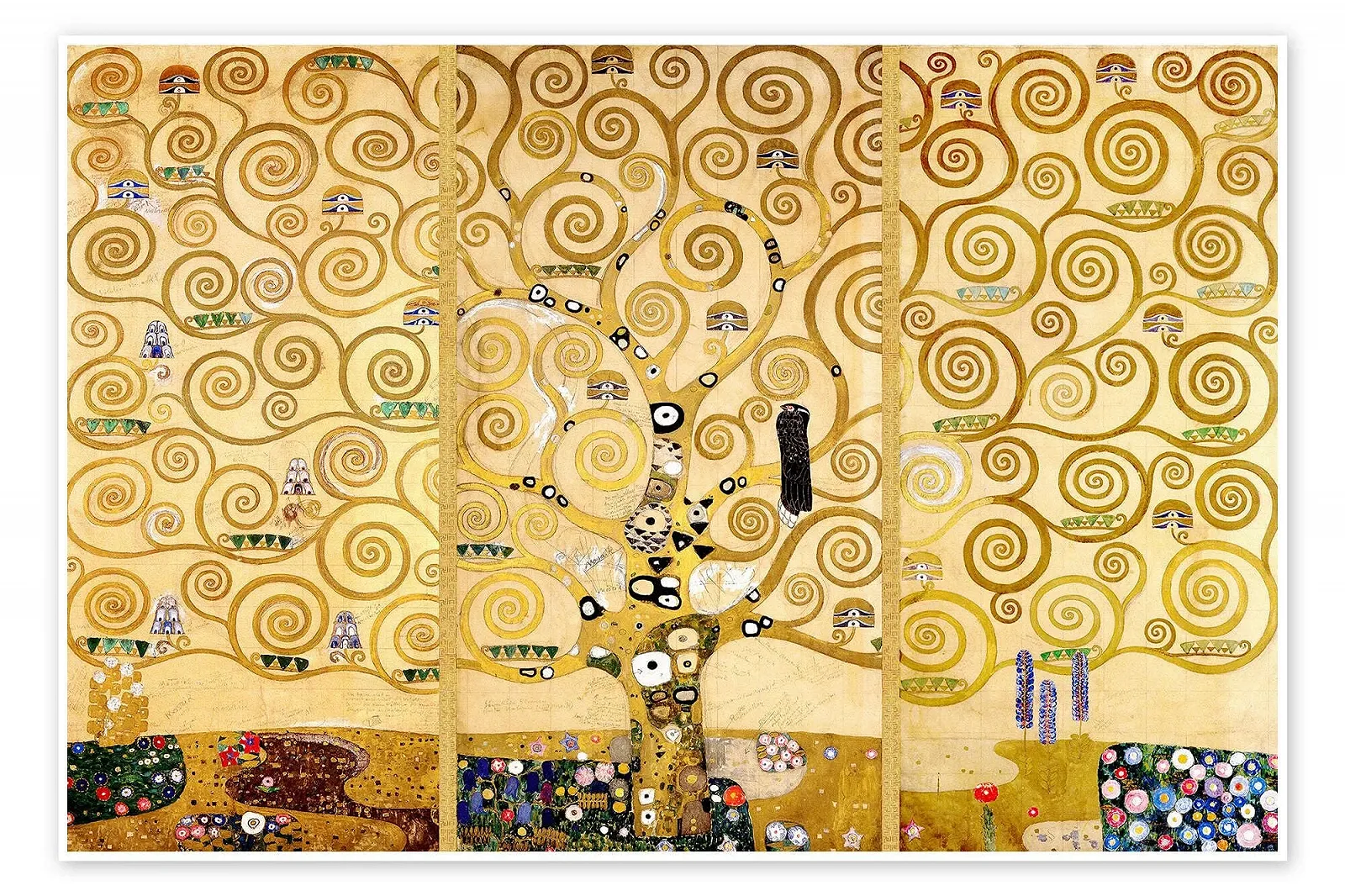 Постер Gustav Klimt The Tree of Life 120 x 80 см Yellow, фото №1