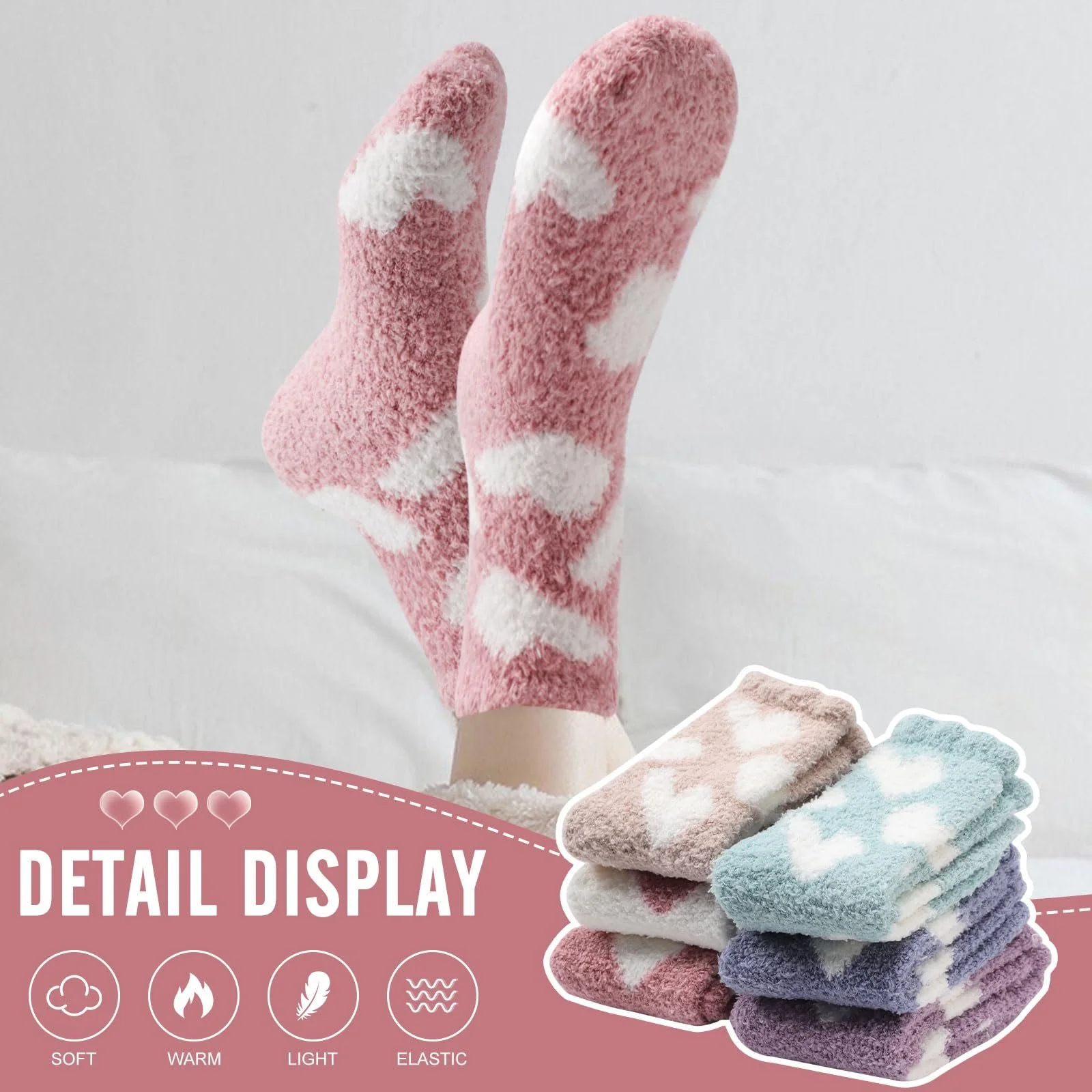 Шкарпетки Пухнасті 6 пар, Жіночі, М'які, Плюшеві, Товсті, фото №5
