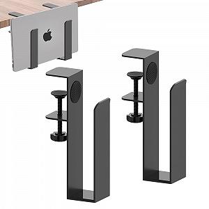 Комплект из 2 подвесных органайзеров для ноутбука, регулируемое хранение сбоку стола, вертикальная подставка для ноутбука, без сверления, подвесной держатель для ноутбука, для офиса, дома - Фото 1