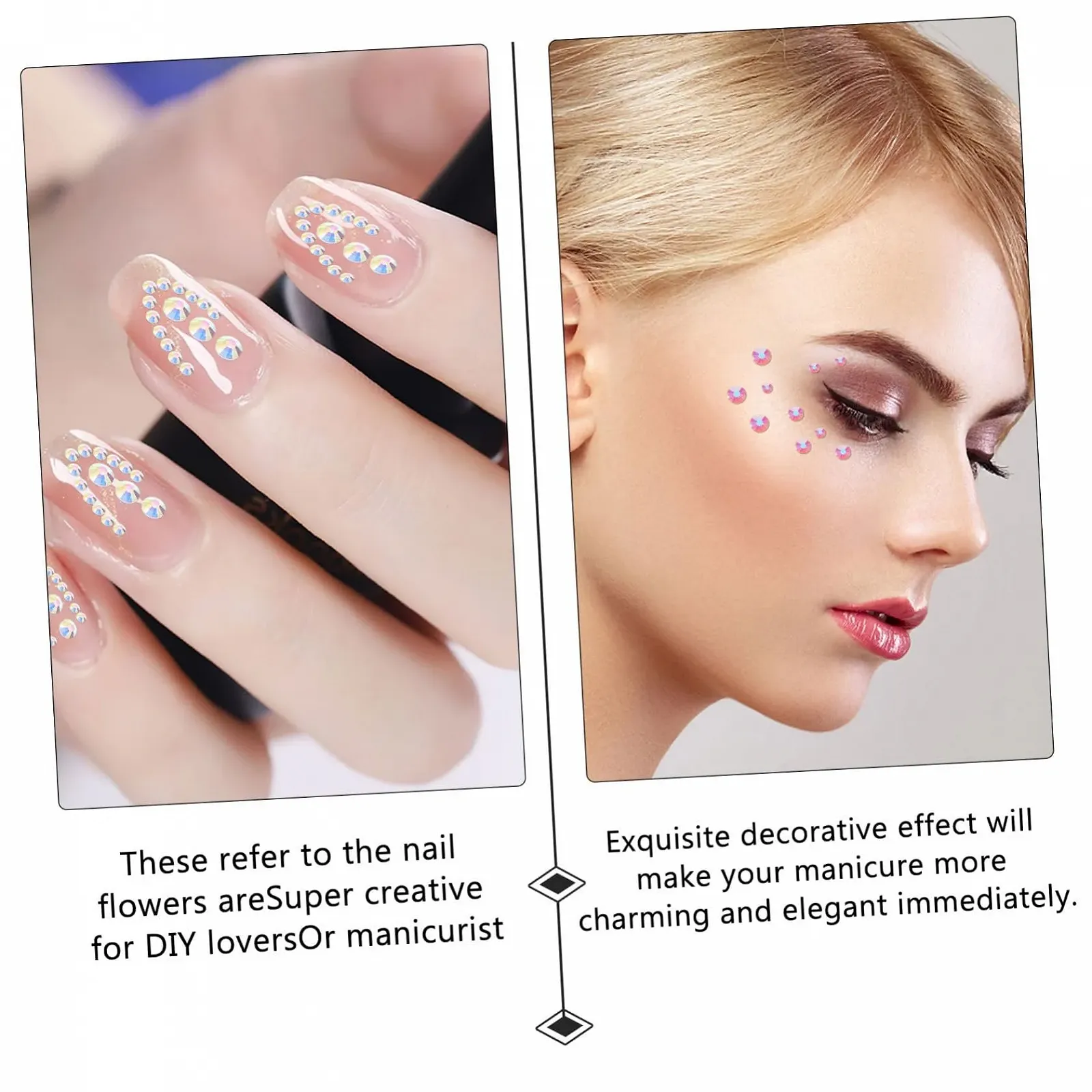 Декоративні Діаманти для Нігтів minkissy, Плоскі Стрази для Манікюру, для Натуральних та Штучних Нігтів, фото №6