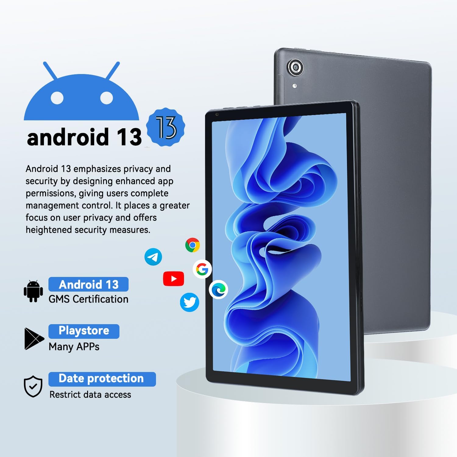 Планшет 10.1" Lville OC101 4+4/128Gb 8 ядер Android 13 5000 mAh Сірий, фото №4