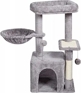 Когтеточка для кошек с домом VEVOR CAT789 / 4 уровня / 80 см высота / Серый - Фото 1