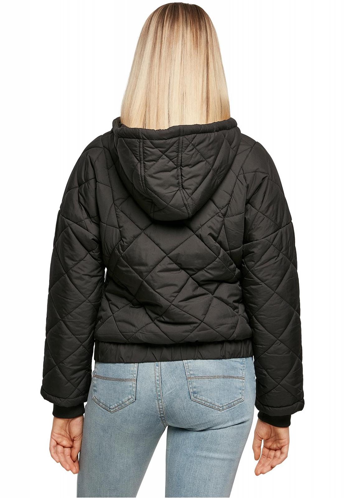 Ветровка Urban Classics Женская Зимняя Куртка на Молнии Капюшон Отделка Клетчатый стеганый узор, фото №4 Ветровка Urban Classics Женская Зимняя Куртка на Молнии Капюшон Отделка Клетчатый стеганый узор, фото №4