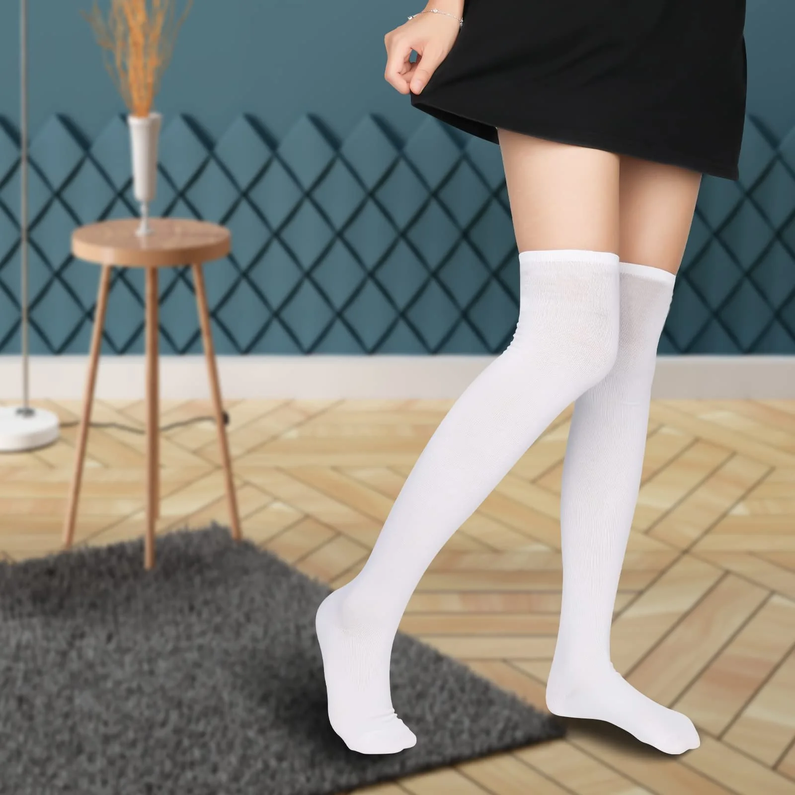 Высокие носки KINBOM, 1 пара, хлопковые мягкие чулки до колена, длинные носки, женские носки выше колена Wednesday Addams для женщин и девочек, для повседневной носки, для костюмов, черные, фото №4 Высокие носки KINBOM, 1 пара, хлопковые мягкие чулки до колена, длинные носки, женские носки выше колена Wednesday Addams для женщин и девочек, для повседневной носки, для костюмов, черные, фото №4