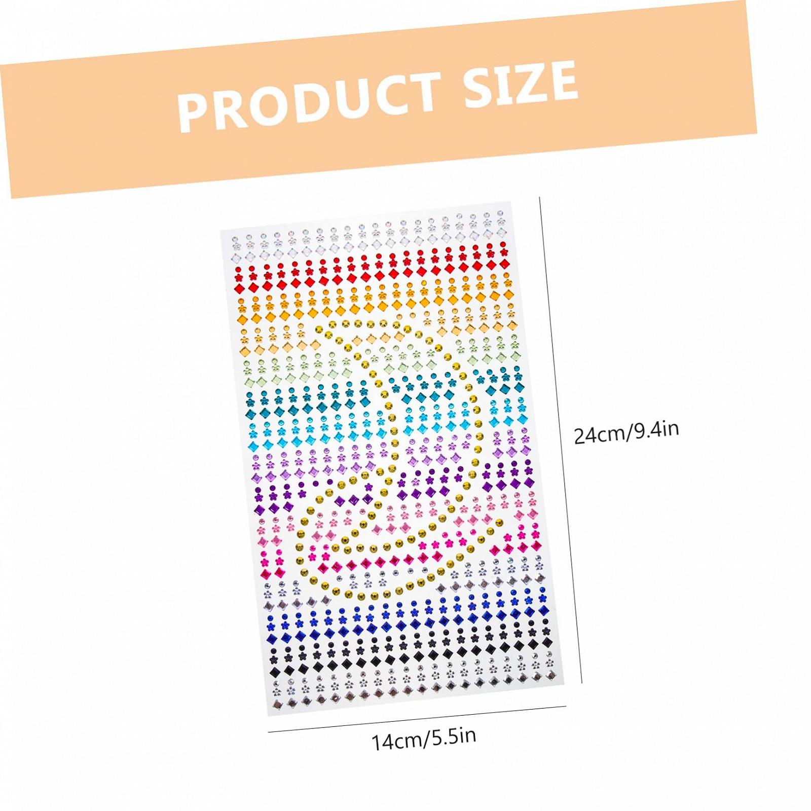 Стразы для макияжа глаз FRCOLOR 2 листа, кристальные наклейки для чехлов телефонов, самоклеящиеся акриловые украшения, детские украшения для рукоделия, фото №7