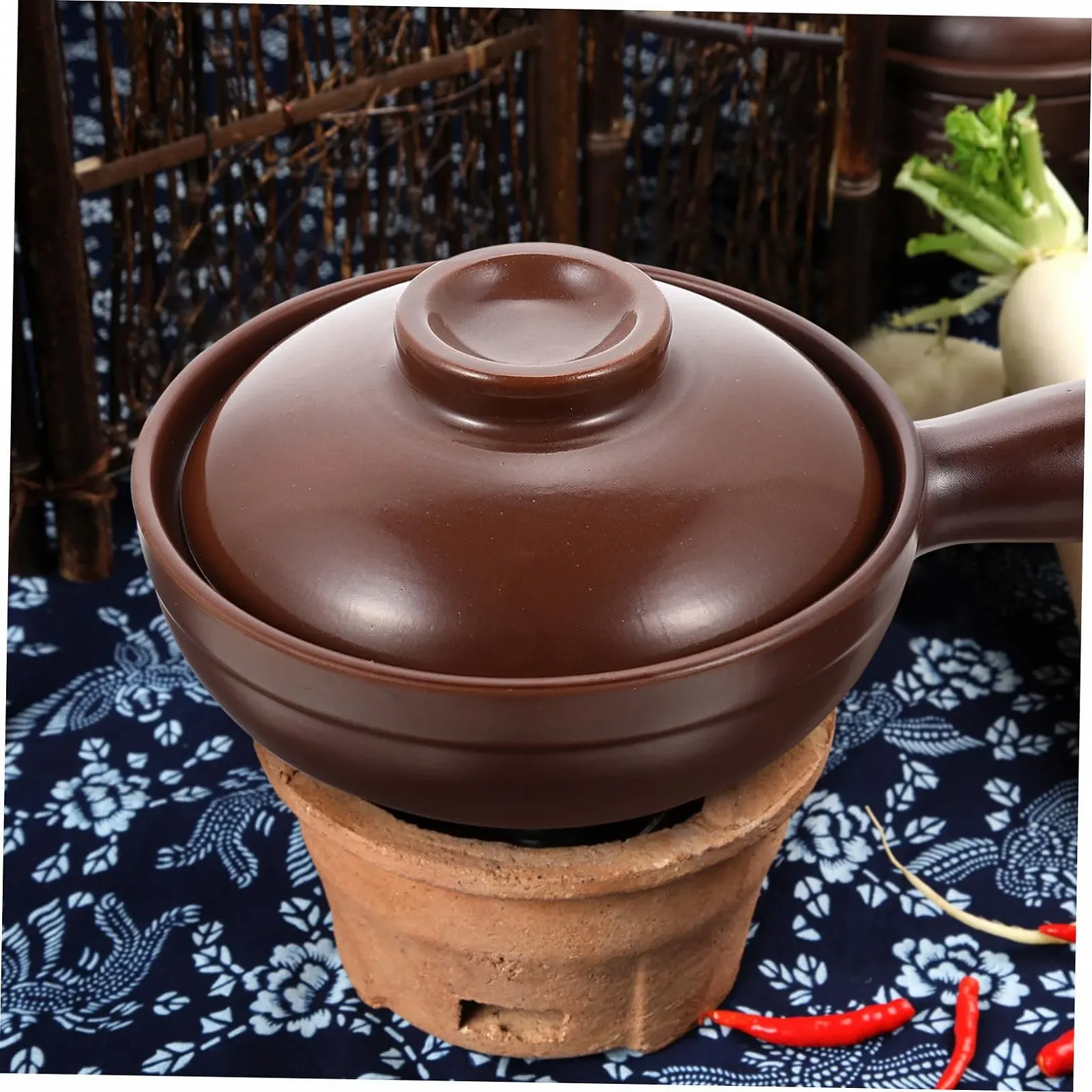 Ківш керамічний з кришкою Термостійкий, фото №5