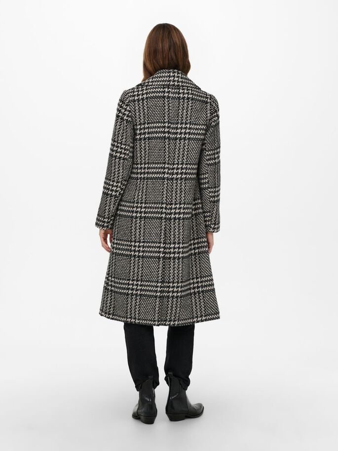 Пальто ONLY ONLMINNA LIFE CHECK WOOL COAT XS Черный, фото №2