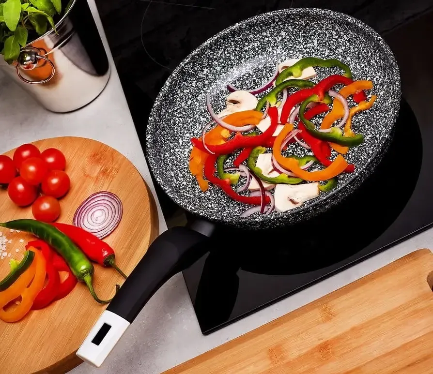 Сковорода 22 см светлый гранит UNIQUE UN-5103 Антипригарная Гранитная, фото №6 Сковорода 22 см светлый гранит UNIQUE UN-5103 Антипригарная Гранитная, фото №6