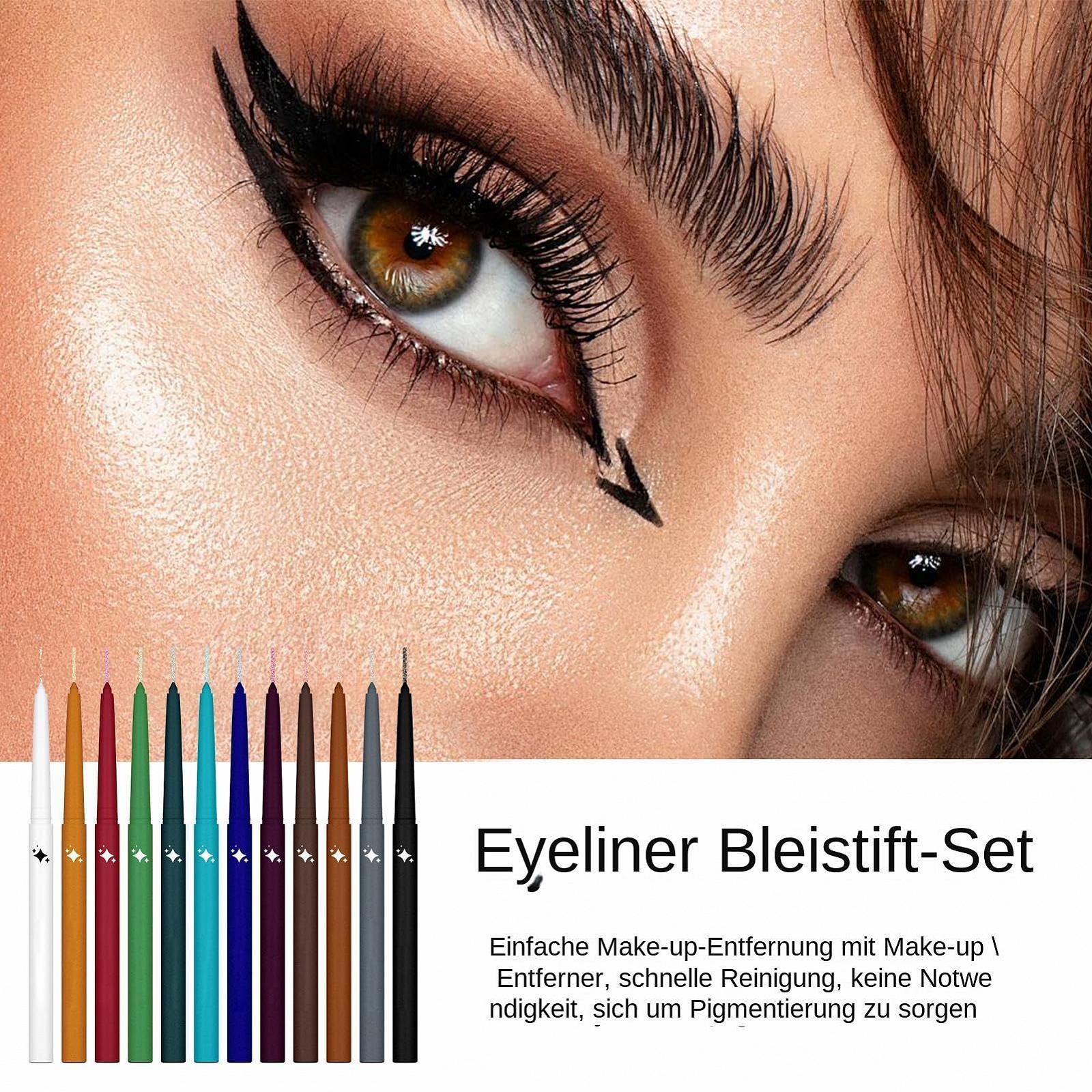 Набор глиттерных подводок Waterproof Eyeliner Set 12 цветов, фото №6 Набор глиттерных подводок Waterproof Eyeliner Set 12 цветов, фото №6