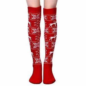 Жіночі панчохи вище колін Різдвяні панчохи до колін - Фото 1