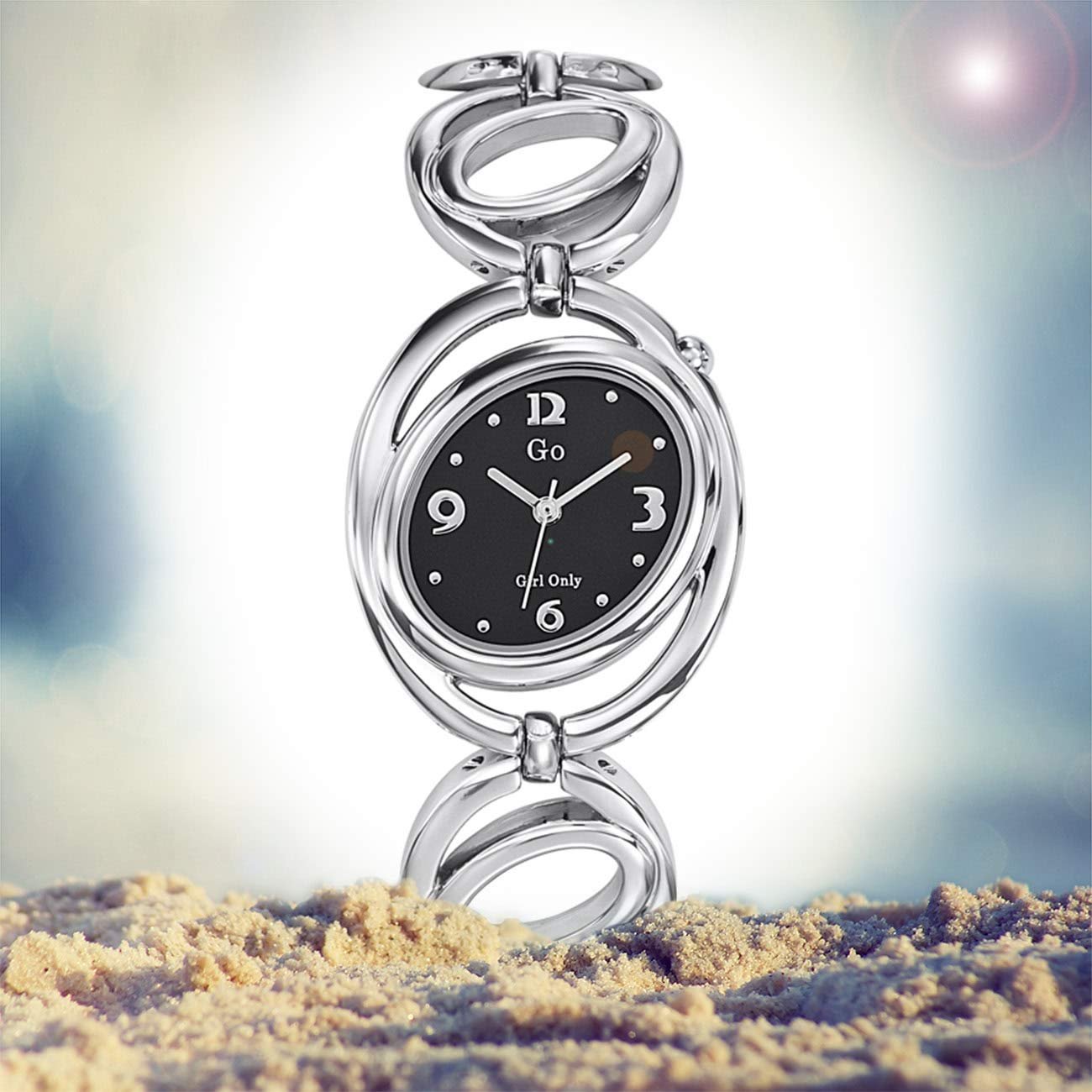 Часы Go Girl Only Кварцевые Аналоговые 694821 Черный Циферблат Серебристый Металлический Браслет Черный/Серебристый, фото №4