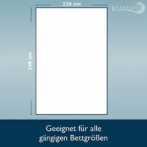 Покрывало Beautissu Olivia 240 x 220 см, стеганое, серо-светлое synthetic.ua - Фото 1