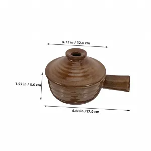 Горшки для супа Cabilock набор 2 шт с крышкой и ручкой керамические для микроволновой печи synthetic.ua - Фото 1