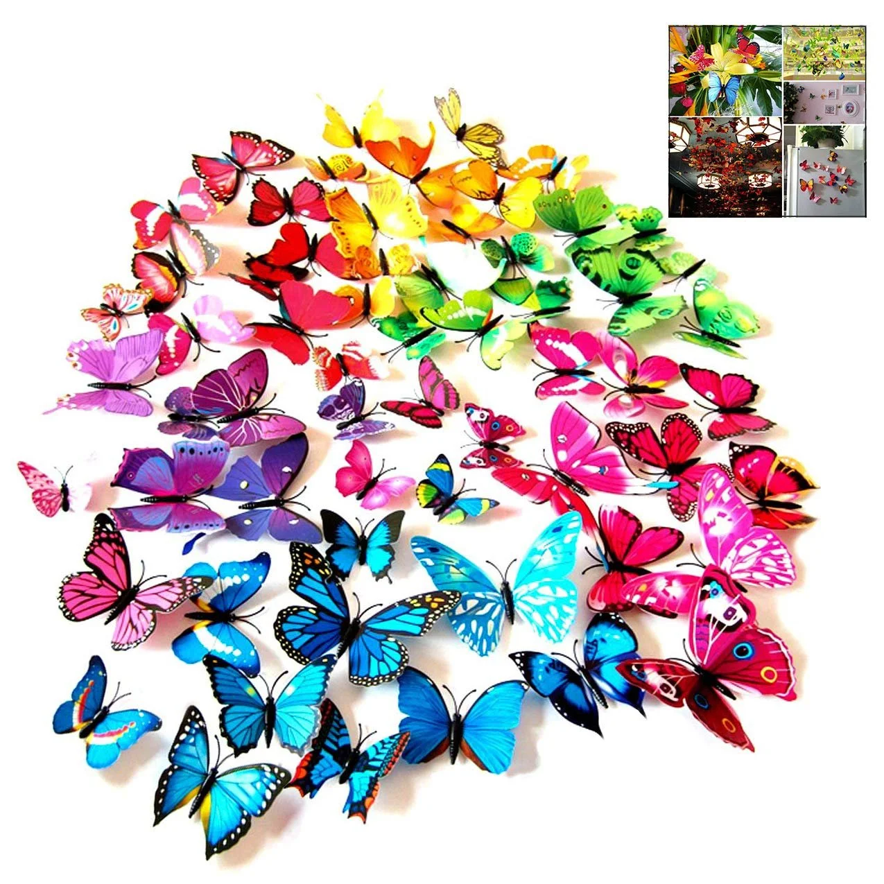 Набір наклейок iwobi 3D Метелики 72 шт., фото №1