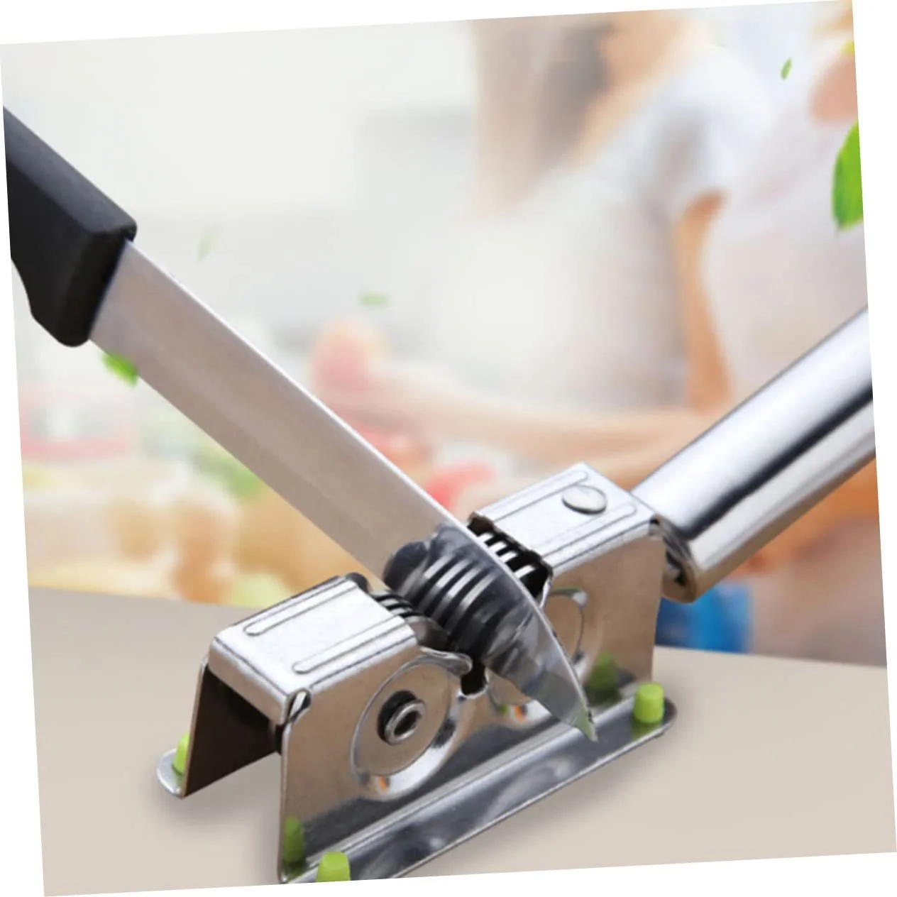 Точилка для ножей универсальная нержавеющая сталь эргономичная серебристая, фото №3