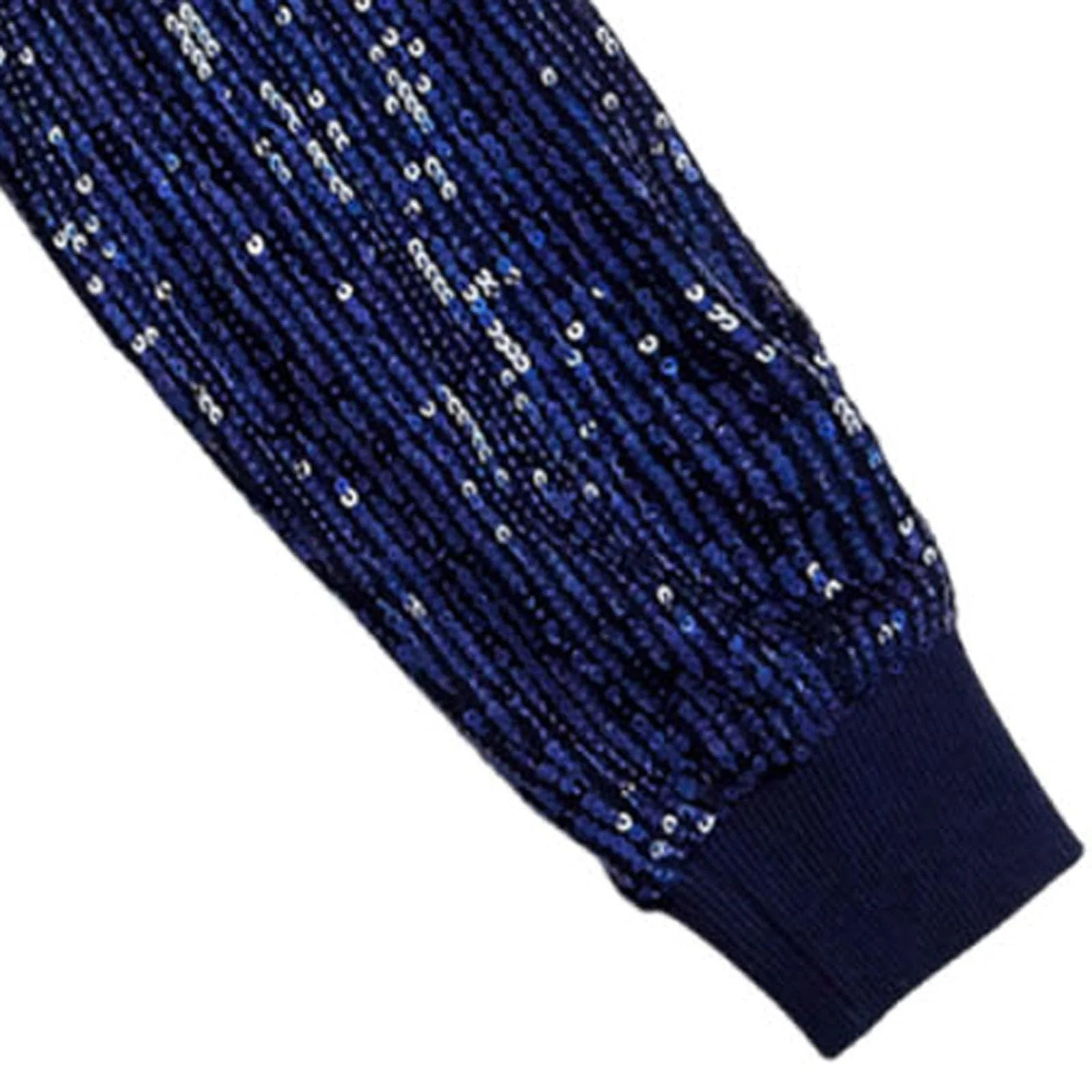 Куртка-бомбер для девочек с пайетками, детская, с длинными рукавами, карманами, на молнии, для весенне-осенних образов, золотистая с блестками, фото №3