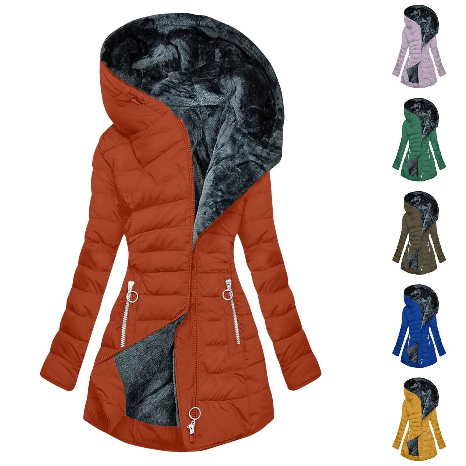 Зимове пальто EMATOP Жіноча тепла стьобана, фото №5