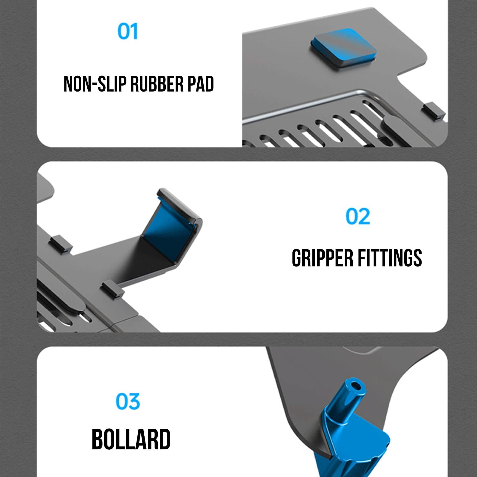 Регульована підставка для ноутбука, тримач для 10-17 дюймових ноутбуків, вентильований лоток, фото №5