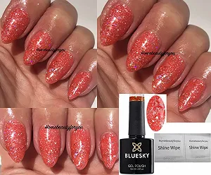 Гель-лак Bluesky Diamond Coral Peach Glitter BLZ52, 10 мл - Фото 1