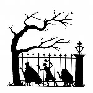 Наклейки на стіну HOMSFOU Halloween Самоклеючі Чорний - Фото 1