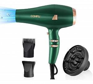 Фен CONFU Professional Ion, 2400 Вт, 2 швидкості, 3 режими нагріву, зелений - Фото 1