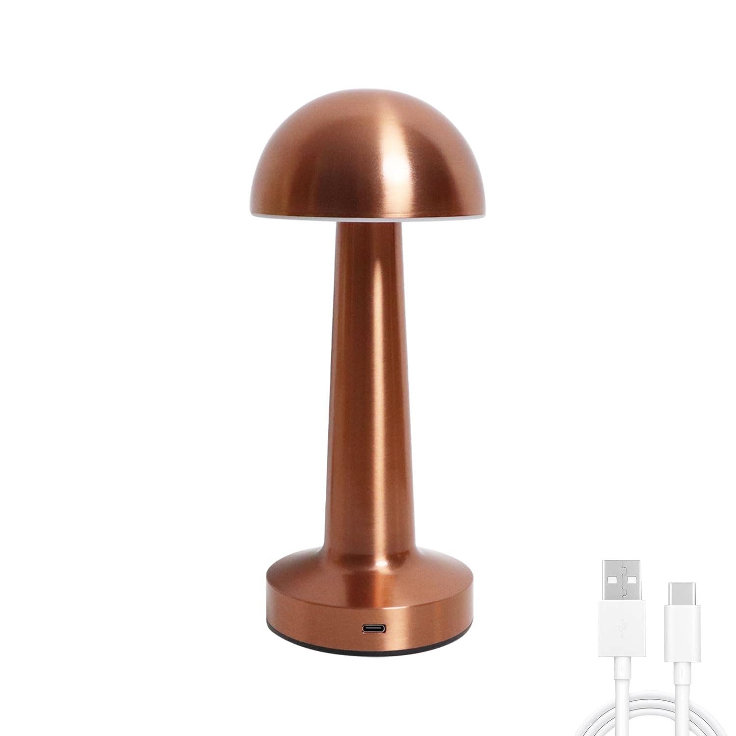 Настільна лампа EXTRASTAR Mushroom LED Сенсорна Акумуляторна Металік + Червоний, фото №1