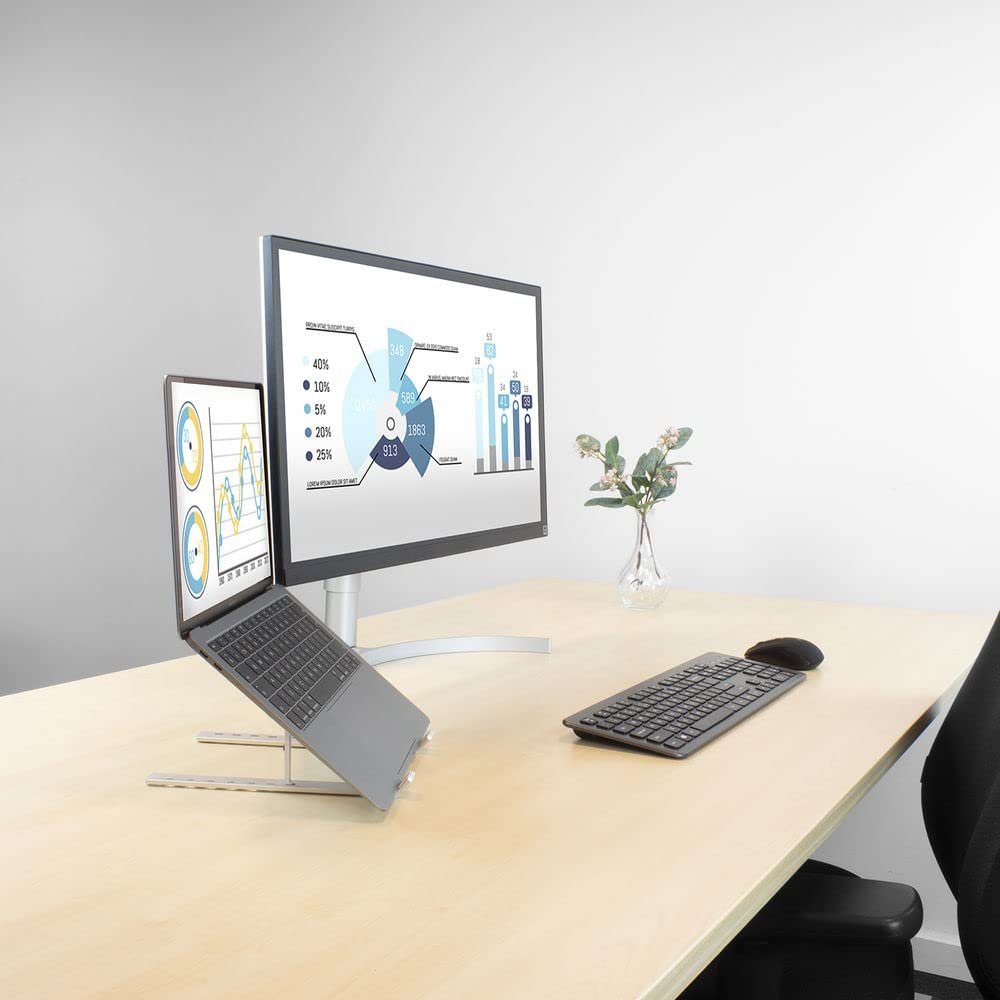 Підставка для ноутбука портативна алюмінієва ACT, регульована по висоті (V-подібна), ергономічна, фото №5