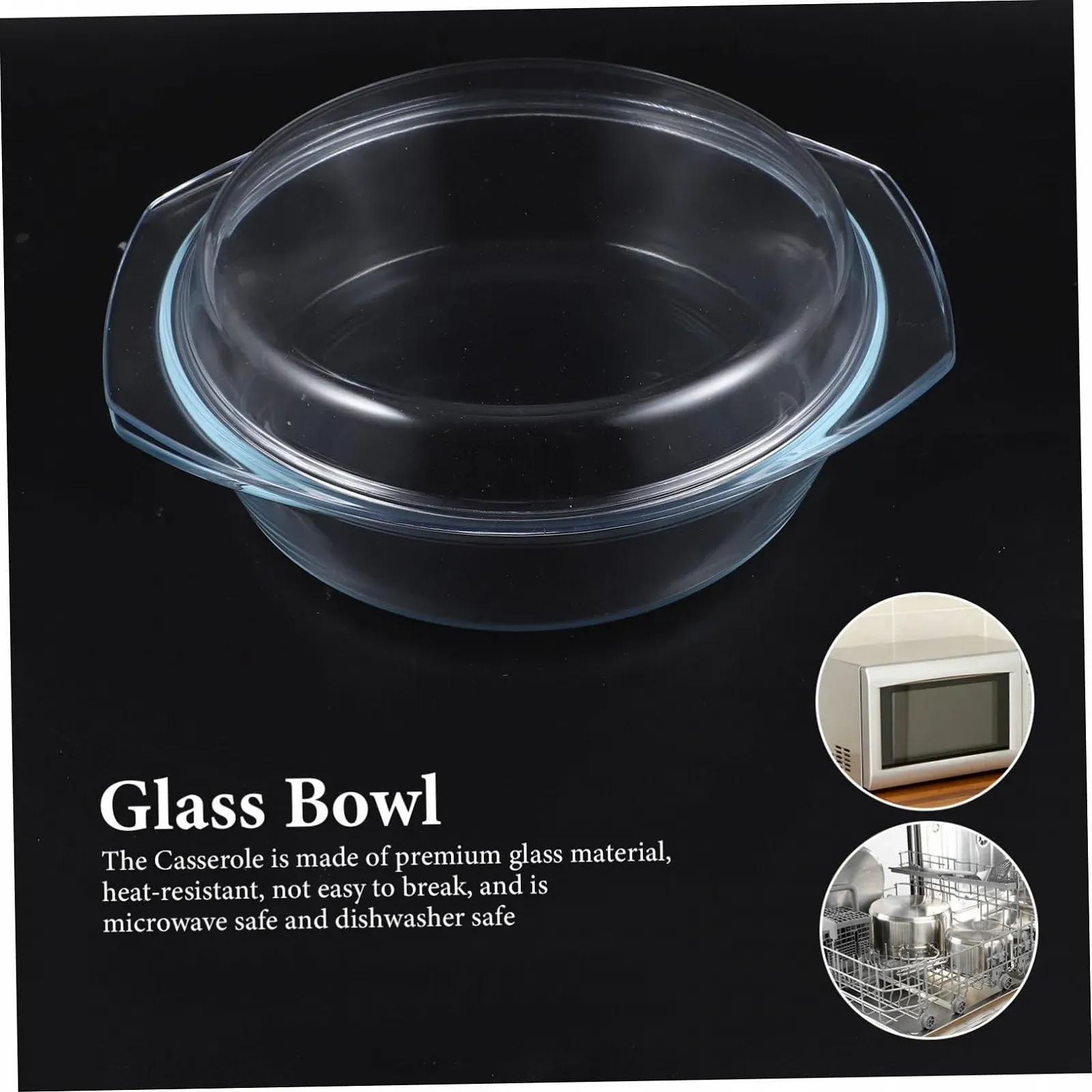 Стеклянная форма для запекания iplusmile Круглая Жаростойкая с крышкой, фото №7 Стеклянная форма для запекания iplusmile Круглая Жаростойкая с крышкой, фото №7