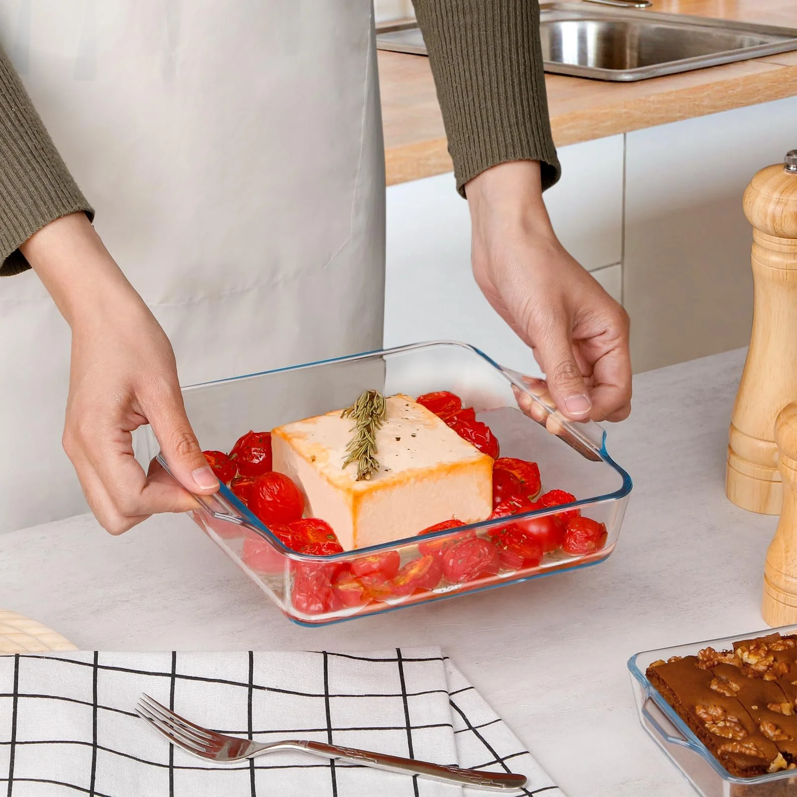 Форма для запекания NUTRIUPS стеклянная прямоугольная 1.3 л 24 x 19 x 5 см, фото №3