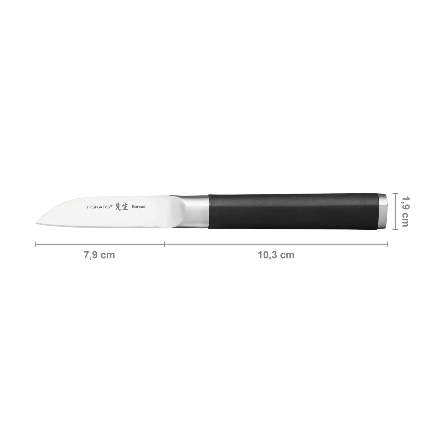 Набір ножів Fiskars Sensei, 5 шт., Ніж шеф-кухаря, Ніж для хліба, Ніж сантоку, Ніж для овочів, Ніж для очищення овочів, нержавіюча сталь з високим вмістом вуглецю/Пластик, Сріблястий/Чорний, фото №16
