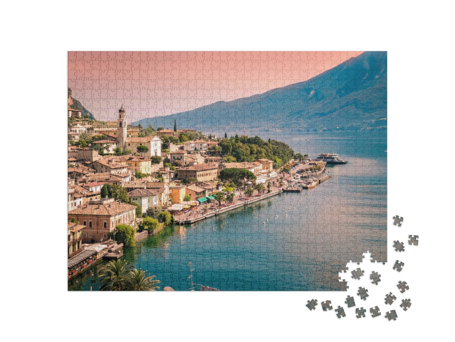Пазл puzzleYOU Lake Garda Лимоне-суль-Гарда, небольшой городок на озере Гарда, Италия 1000 элементов, фото №2