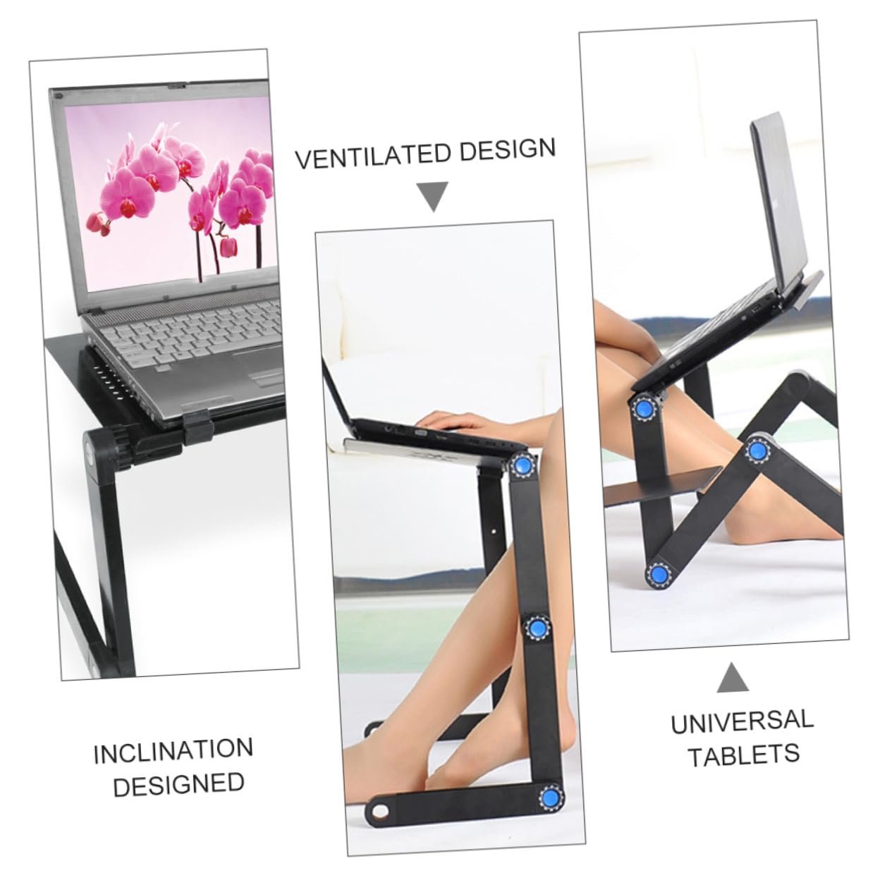 Регульована по висоті підставка для ноутбука Алюмінієва з вентиляцією. Ергономічна портативна, фото №8